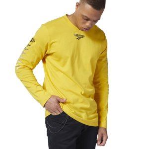 Koszulki Męskie Reebok Classic Vector Głęboka Zielone Żółte PL 90XRZSD